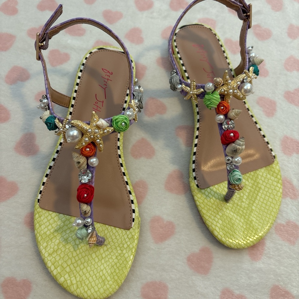 Betsey Johnson Rhianna Sandal seashell size 7 NWOB - Picture 3 of 6